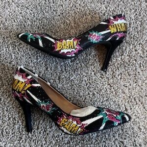 Knockout INC "POW!" rhinestone heels in size 6.5